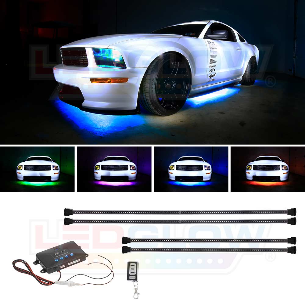LEDGLOW 4pc MILLION COLOR LED UNDERBODY UNDERGLOW NEON LIGHTING KIT for